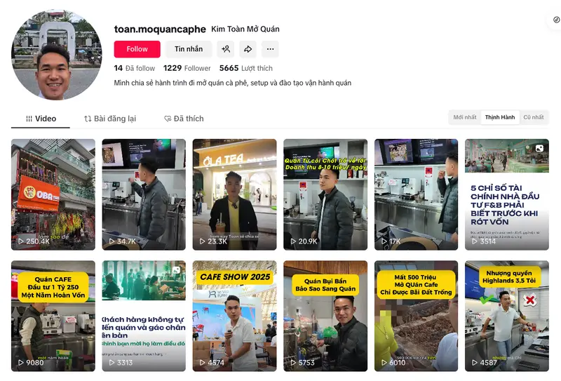 Toàn Mở Quán Cà Phê