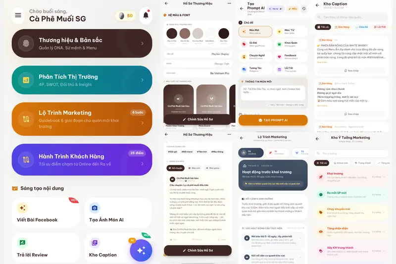 Webapp đóng gói thương hiệu và định hướng marketing toàn diện cho chủ quán FnB